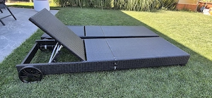 Gartenliegen Rattan L185 B60 H20 cm Bild 2