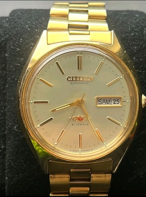 Zum Verkauf steht eine klassische Vintage Citizen Automatik Herrenuhr (21 Jewels) in edler goldener  Bild 3
