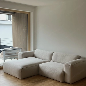 Ecksofa HUDSON 1,5-Sitzer mit Longchair links beige