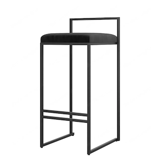 4 hochwertige Barhocker   Thekenhocker aus schwarzem Samt Bild 3