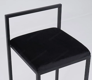 4 hochwertige Barhocker   Thekenhocker aus schwarzem Samt Bild 5