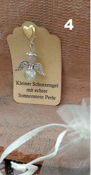 Schutzengel Glücksbringer mit echten Naturstein Perle "Sonnenstein" Bild 4