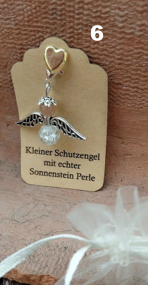 Schutzengel Glücksbringer mit echten Naturstein Perle "Sonnenstein" Bild 6