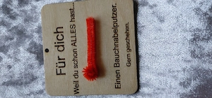 Holz Schild Tafel "Bauchnabelputzer" gelasert 7,3 cm x 7,3 cm x 2 mm Bild 8