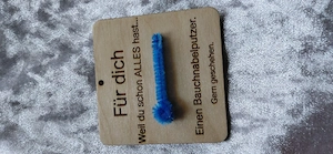 Holz Schild Tafel "Bauchnabelputzer" gelasert 7,3 cm x 7,3 cm x 2 mm Bild 5