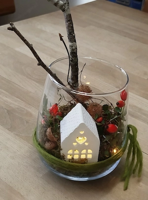 Deko im Glas mit Beleuchtung  Bild 2