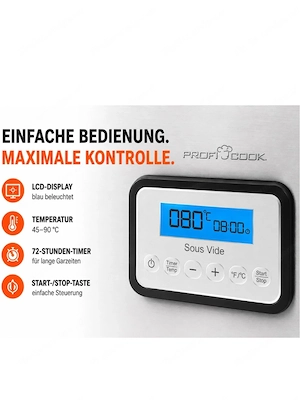 Verkaufe neuen ProfiCook Sous-Vide Garer mit 8,5l Fassungsvermögen Bild 4