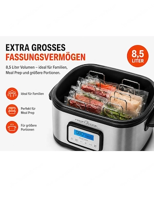 Verkaufe neuen ProfiCook Sous-Vide Garer mit 8,5l Fassungsvermögen Bild 3