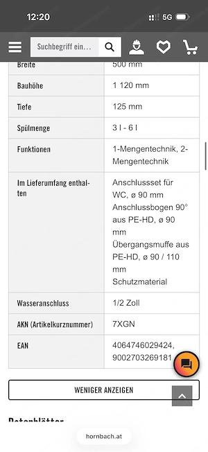 Vorwandelement Geberit Duofix für WC Bauhöhe 1120 mm mit Sigma UP-Spülkasten 111.300.00.6 Bild 4