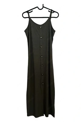 S.Oliver Midi-Kleid in Grün mit Knopfleiste