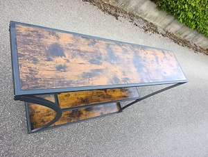Vasagle Konsolentisch Gebogene Beinen 30 cm x 120 cm x 80 cm Braun-Schwarz Bild 3
