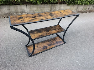 Vasagle Konsolentisch Gebogene Beinen 30 cm x 120 cm x 80 cm Braun-Schwarz Bild 4