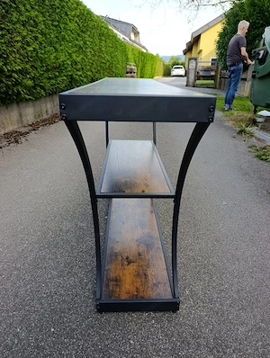 Vasagle Konsolentisch Gebogene Beinen 30 cm x 120 cm x 80 cm Braun-Schwarz Bild 2