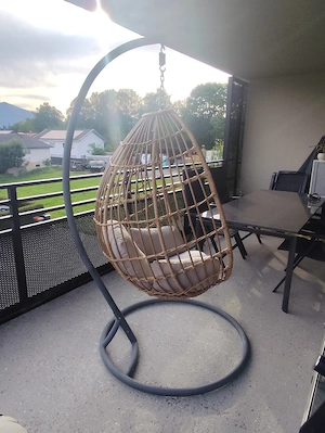 Hängesessel Boho Rattangeflecht Bild 2