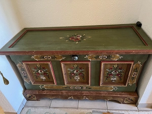 Komplette Bauernmöbel Garderobe 5-teilig: Schuhschrank, Paneel, Spiegel, Hocker & Schirmständer  Bild 2