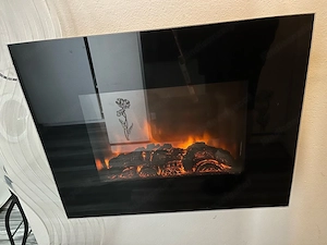 Elektrokamin Wandkamin mit Heizfunktion & Flammeneffekt (Glasfront) Bild 2
