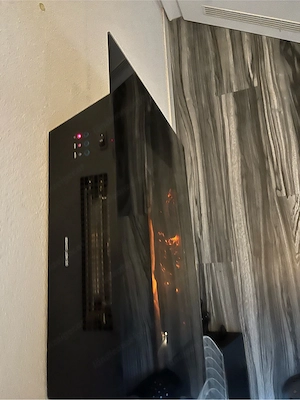 Elektrokamin Wandkamin mit Heizfunktion & Flammeneffekt (Glasfront) Bild 4