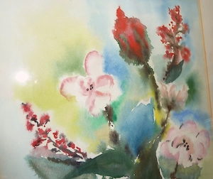 Blumenstrauß Original Bild Aquarell   signiert gerahmt 49x61 cm   siehe Fotos Bild 5
