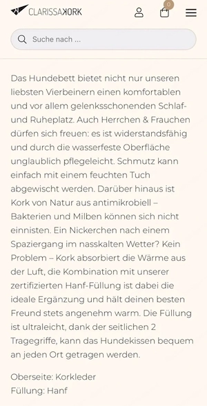 Hundekissen, Clarissakork Bild 5
