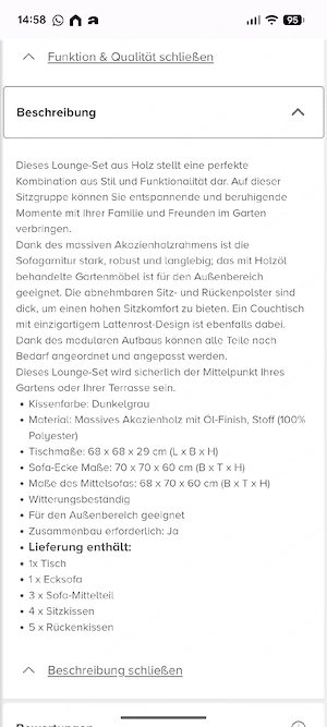 Gartenlounge nur ein Jahr benutzt Bild 5