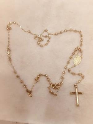 14K (585) Gold-Rosenkranzkette - 60 cm Bild 2