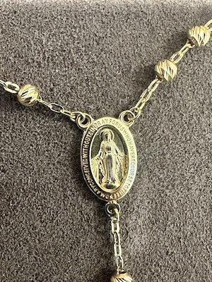 14K (585) Gold-Rosenkranzkette - 60 cm Bild 5