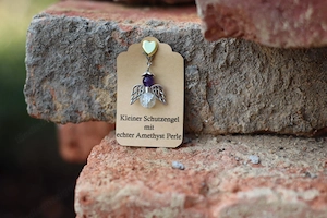 Schutzengel Glücksbringer mit echten Naturstein Perle "Amethyst" Bild 4