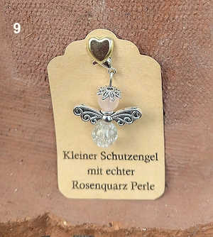 Schutzengel Glücksbringer mit echten Naturstein Perle "Rosenquarz" Bild 9