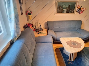 Ledercouch blau Echtleder Bild 3