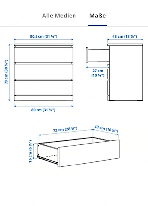 Ikea Kommode Malm 3 Stück Bild 5