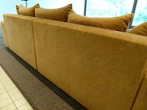 Designer Big Sofa XXL Samt senfgelb 288 cm   superweich Bild 4