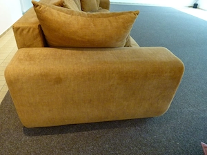 Designer Big Sofa XXL Samt senfgelb 288 cm   superweich Bild 5