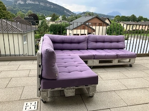 Pallettenmöbel (inkl. Polster) + Tisch Bild 2