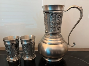 Frieling Zinn Becher und Krug Kanne Bild 2
