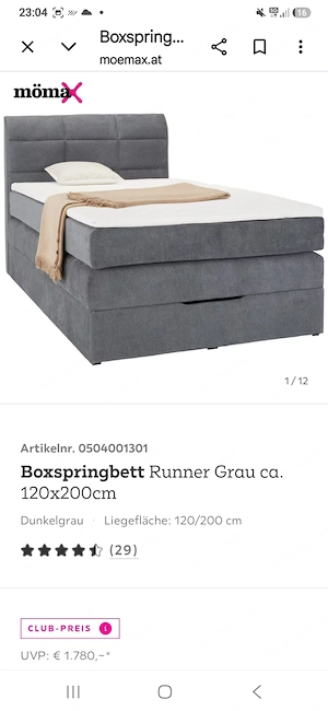 Boxspring Bett 120 x 200 Bild 3