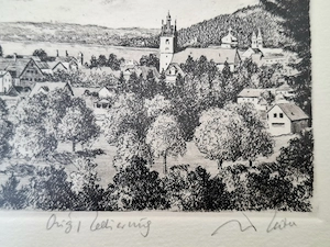 Radierung von Bregenz | Künstler siehe Signatur Bild 2