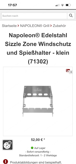 Napoleon Sizzle Zone Burner, Spisshalter Bild 3