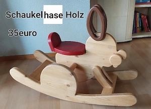 Schaukeltiere Holz Plüsch Bild 3