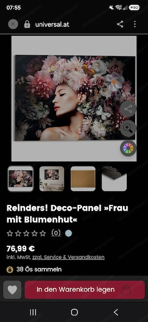 Deco Panel Frauen  Blumenmotic 140x100 Bild 2