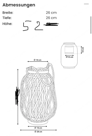 Laterne aus Weidenholz Bild 4