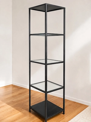 Zeitloses Metallregal mit Glasböden Bild 2