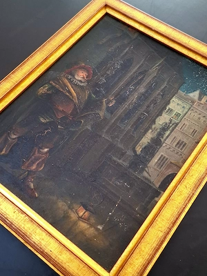 Ölbild auf Holzplatte | zirka 1900 Bild 4