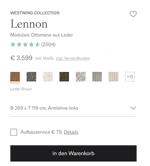 Leder Sofa Westwing Lennon  Bild 3