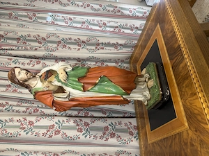 Große Herz-Jesu-Statue (ca. 68 cm)   Sakrale Kunst   Jesusfigur farbig gefasst Bild 3