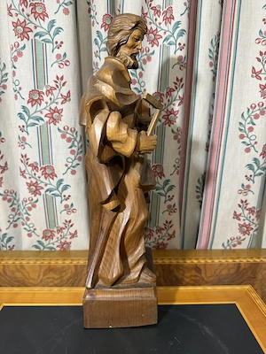 Große Holzschnitzerei Hl. Josef der Zimmermann (ca. 51 cm)   Massivholz geschnitzt Bild 2