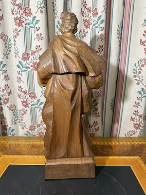 Große Holzschnitzerei Hl. Josef der Zimmermann (ca. 51 cm)   Massivholz geschnitzt Bild 3