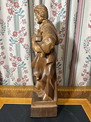 Große Holzschnitzerei Hl. Josef der Zimmermann (ca. 51 cm)   Massivholz geschnitzt Bild 4