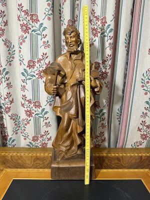 Große Holzschnitzerei Hl. Josef der Zimmermann (ca. 51 cm)   Massivholz geschnitzt