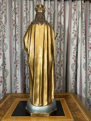 Große Christkönig-Statue  Rex sum ego    88 cm   Gold gefasst   Sakrale Kunst Bild 4