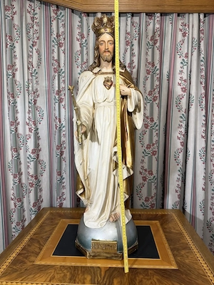Große Christkönig-Statue  Rex sum ego    88 cm   Gold gefasst   Sakrale Kunst